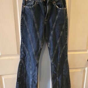 Urban Outfitters Dark Blue Panel Flare Jeans